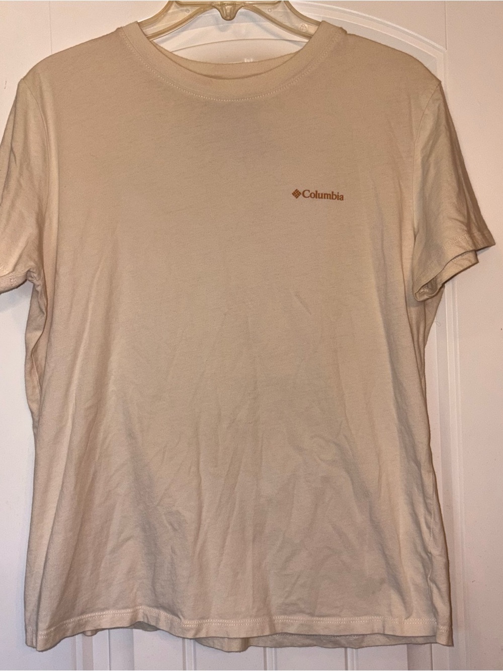 Columbia Women's Short Sleeve Tee in Light Beige with Small Logo